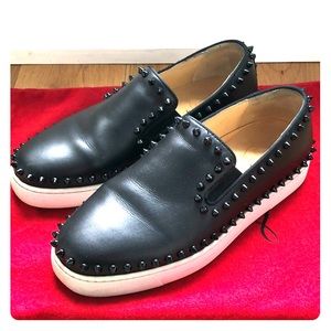 Christian Louboutin Black Pik Boat Sneakers 38.5